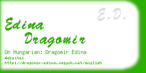 edina dragomir business card